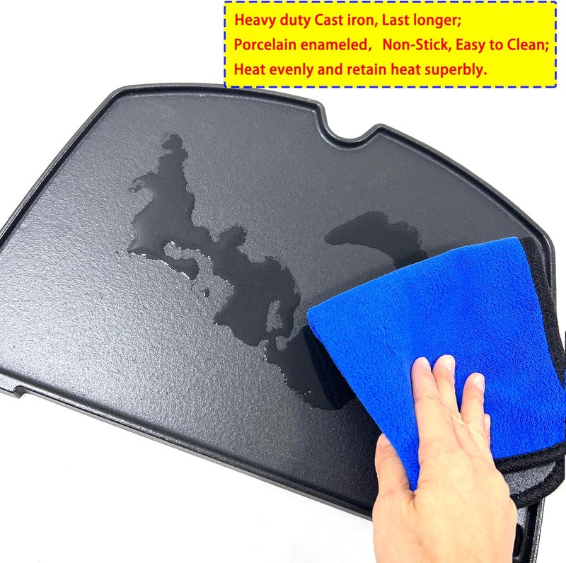 Direct Store DC137 6559 Cast Iron Cooking Griddle Replacement for Weber Q200 Q220 Q240 Q260 Q2000 Q2200 Q2400 Series, Gas Grills Griddle Fits 396001 396002 394001 566014 566001 - Image 4
